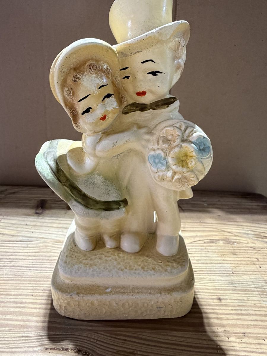 Chalkware Couple, Top Hat and Bonnet