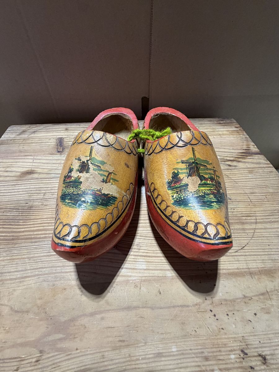 Dutch Wooden Clogs with Windmill Scenes