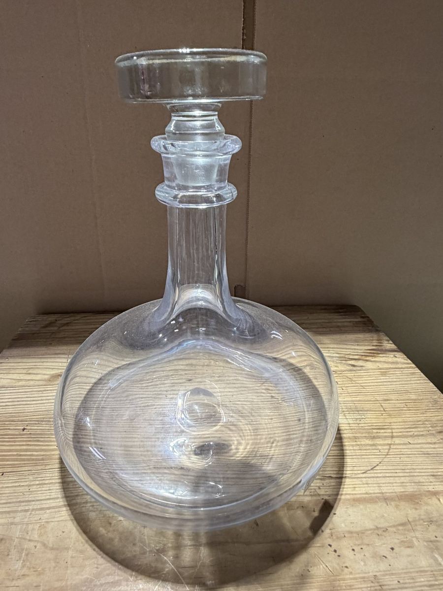 Hand-Blown Ship's Decanter with Disc Stopper