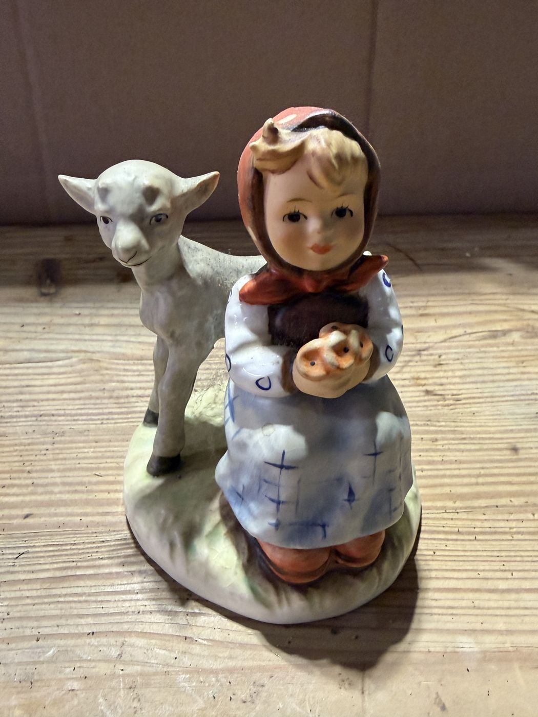 Goebel Hummel 182 Good Friends, girl with a white goat